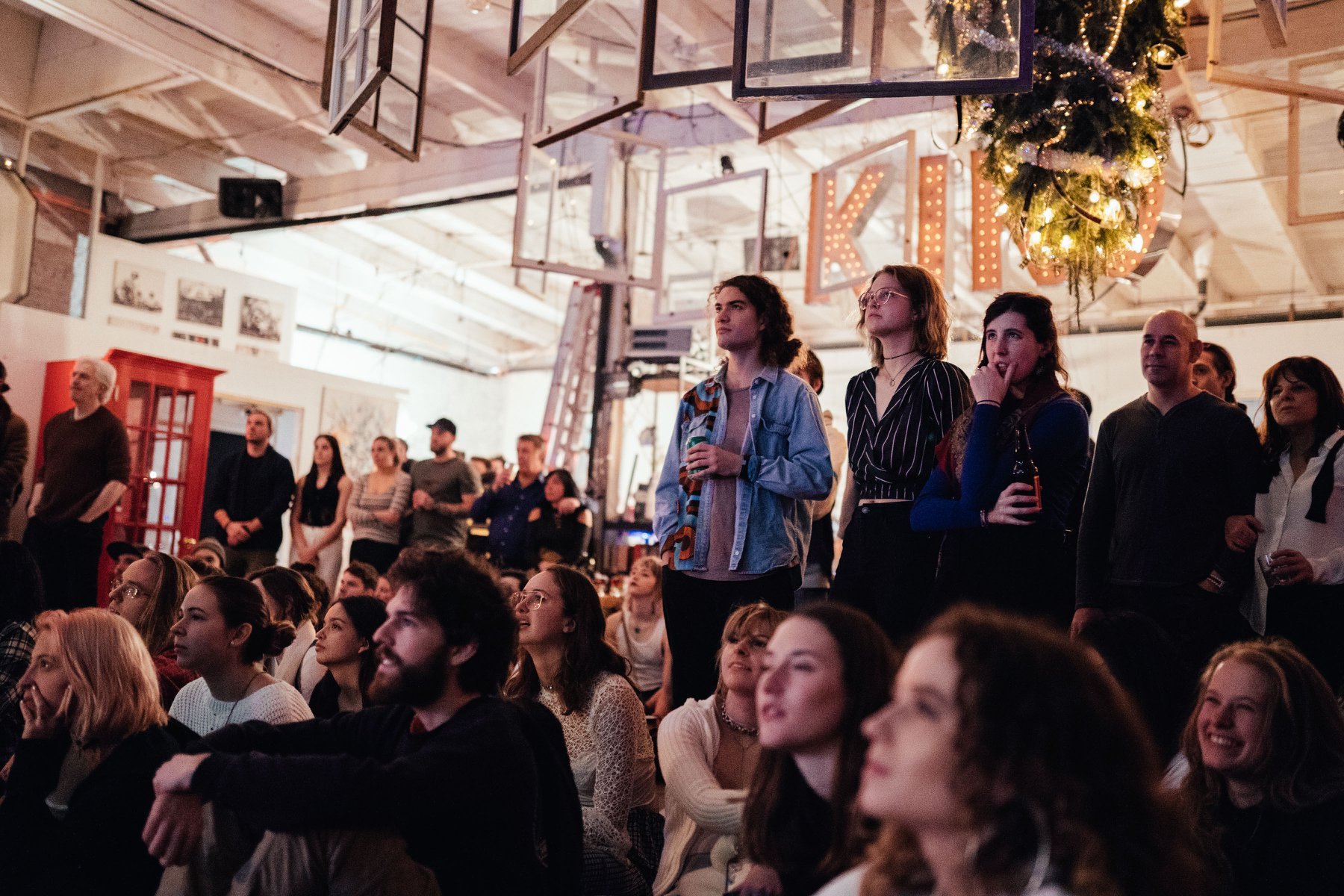 Audience watching the Cherry Blue Premiere projection